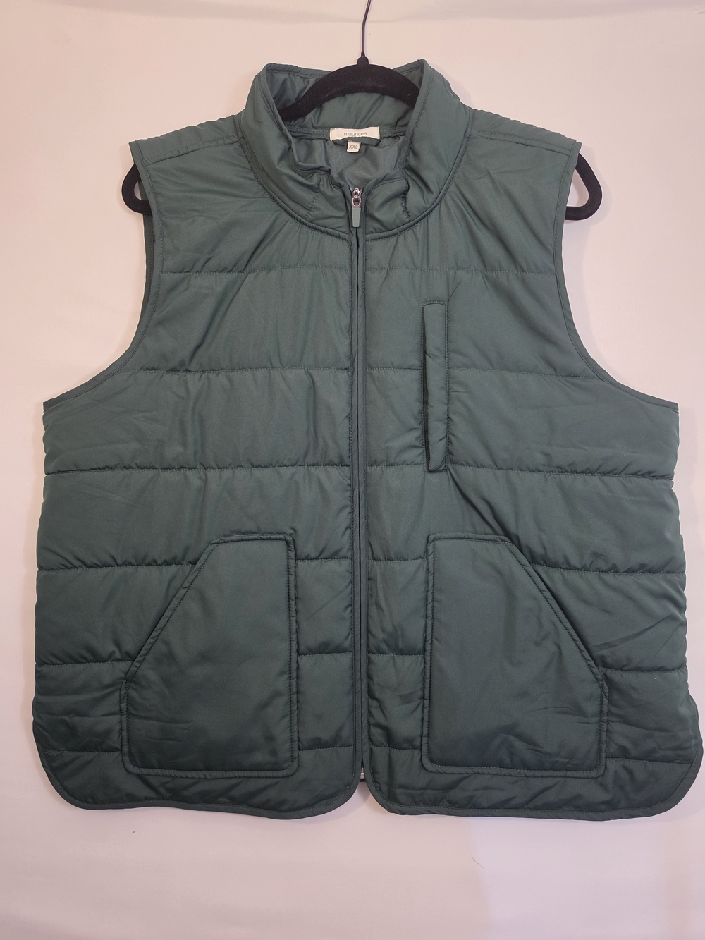 Maurices XXL Green Quilted Puffer Vest Full Zip Utility Pocket Lightweight